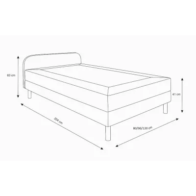 Jednolôžková posteľ HENRYK COMFORT 2 - 80x200, antracitová