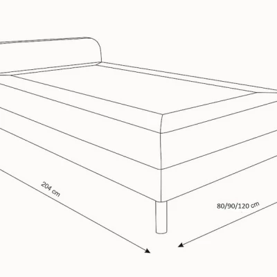 Jednolôžková posteľ HENRYK COMFORT 2 - 80x200, šedá