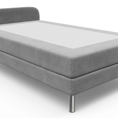 Jednolôžková posteľ s kovovými nôžkami HENRYK COMFORT 2 - 90x200, šedá