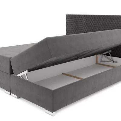 Manželská čalúnená posteľ HENIO COMFORT - 180x200, tmavo hnedá