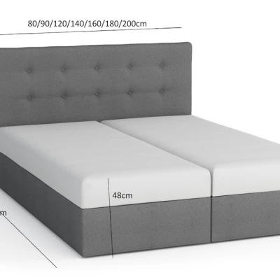 Manželská čalúnená posteľ HENIO COMFORT - 200x200, tmavo hnedá