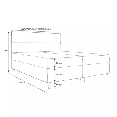 Boxspringová posteľ ANGELES COMFORT - 140x200, čierna