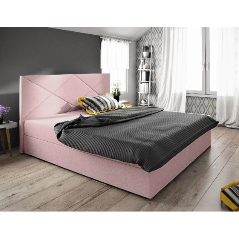 Manželská posteľ s úložným priestorom STIG COMFORT 4 - 160x200, ružová