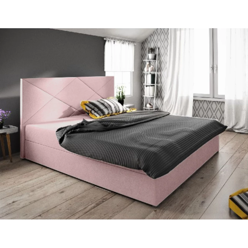 Manželská posteľ s úložným priestorom STIG COMFORT 4 - 140x200, ružová