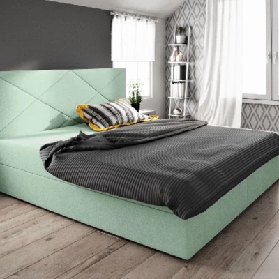 Manželská posteľ s úložným priestorom STIG COMFORT 4 - 180x200, svetlo zelená