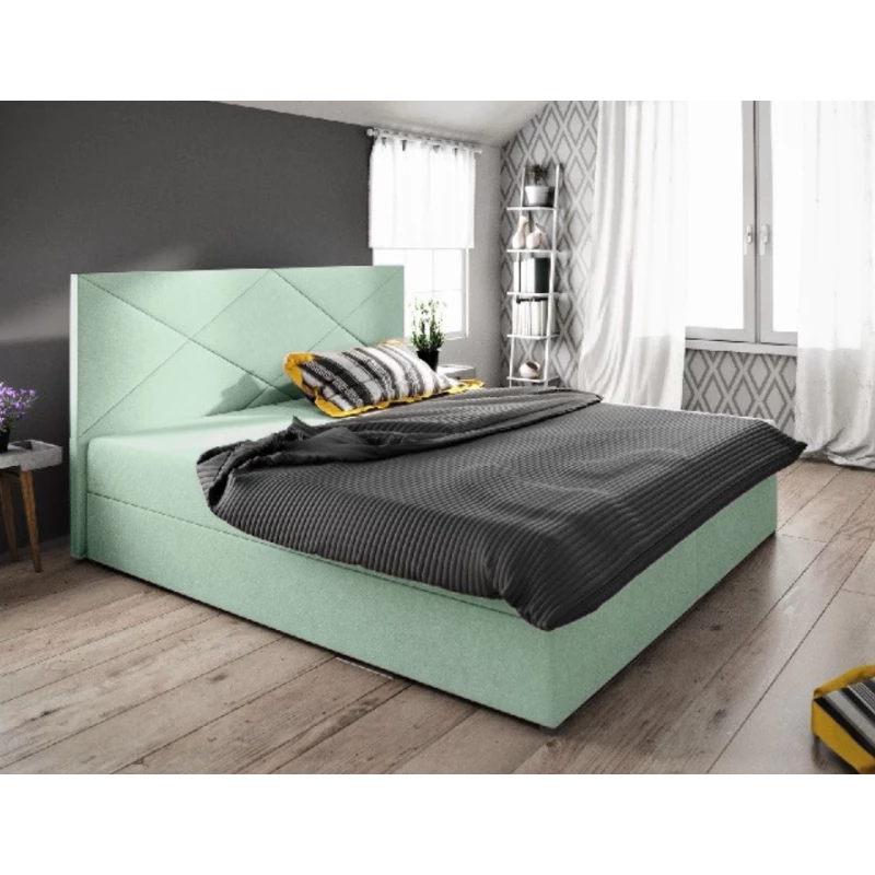 Manželská posteľ s úložným priestorom STIG COMFORT 4 - 180x200, svetlo zelená