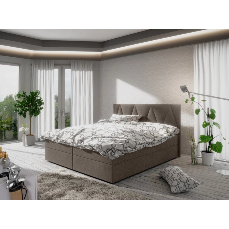 Manželská posteľ s úložným priestorom STIG COMFORT 3 - 160x200, svetlo hnedá