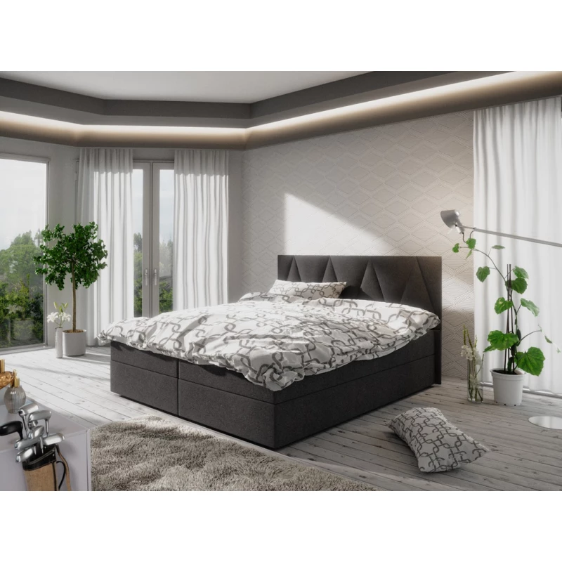 Manželská posteľ s úložným priestorom STIG COMFORT 3 - 140x200, čierna