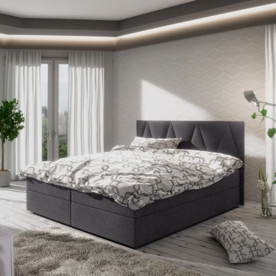 Manželská posteľ s úložným priestorom STIG COMFORT 3 - 160x200, šedá