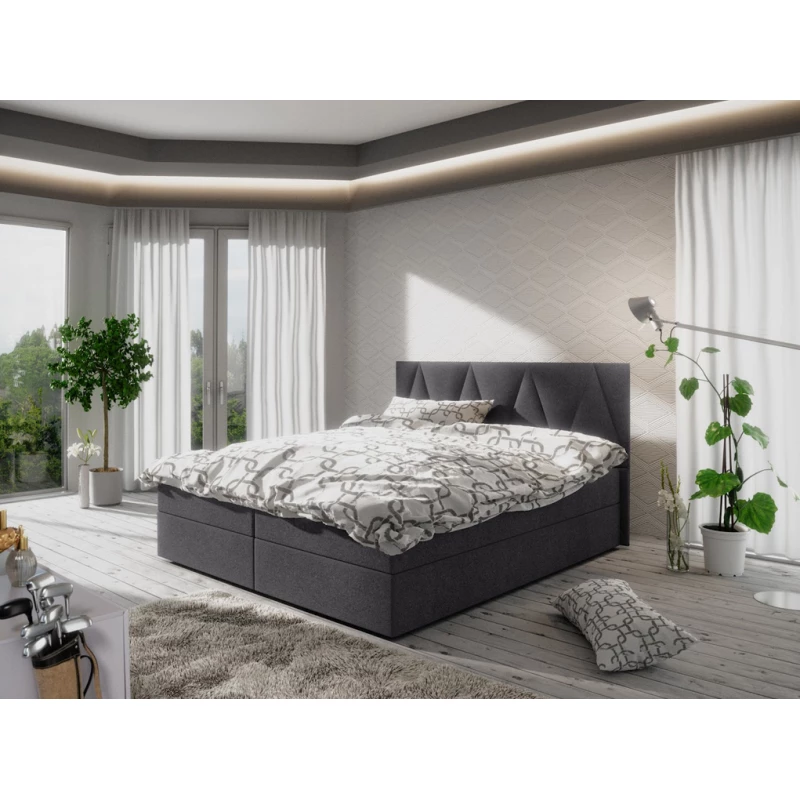 Manželská posteľ s úložným priestorom STIG COMFORT 3 - 160x200, šedá