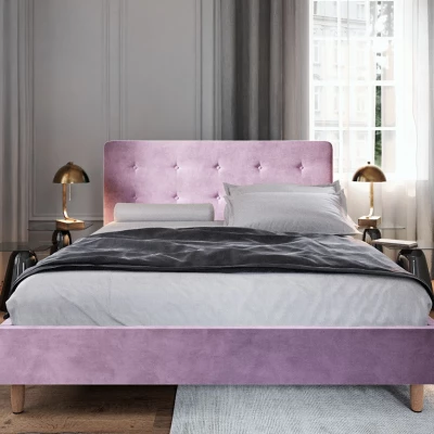 Manželská posteľ s úložným priestorom NOOR - 140x200, ružová