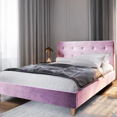 Manželská posteľ s úložným priestorom NOOR - 140x200, ružová