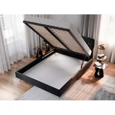 Manželská posteľ s úložným priestorom NOOR - 140x200, tyrkysová