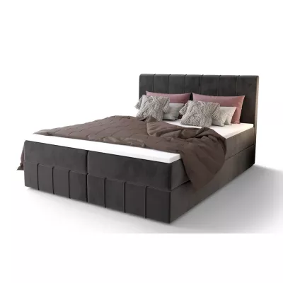 Boxspringová posteľ s úložným priestorom MADLEN COMFORT - 180x200, popolavá