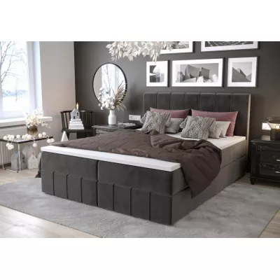 Boxspringová posteľ s úložným priestorom MADLEN COMFORT - 160x200, popolavá