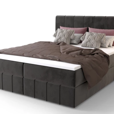 Boxspringová posteľ s úložným priestorom MADLEN COMFORT - 160x200, popolavá