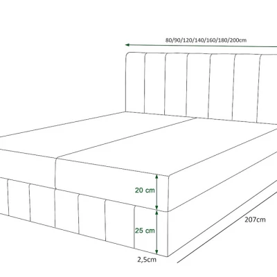 Boxspringová posteľ s úložným priestorom MADLEN - 200x200, popolavá