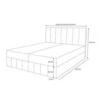 Boxspringová posteľ s úložným priestorom MADLEN - 200x200, svetlo modrá