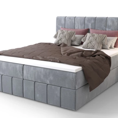 Boxspringová posteľ s úložným priestorom MADLEN COMFORT - 200x200, modrá