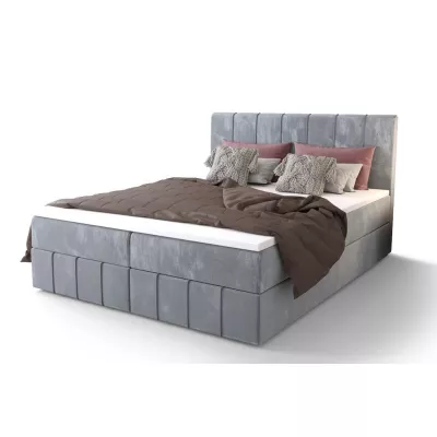 Boxspringová posteľ s úložným priestorom MADLEN COMFORT - 200x200, modrá