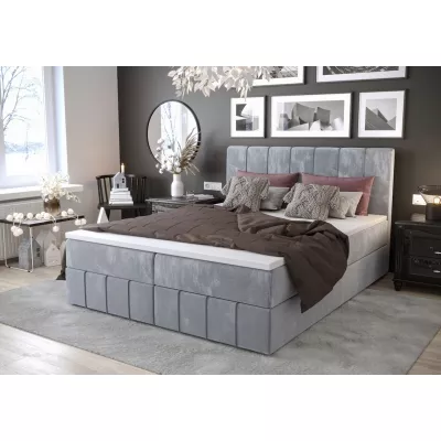 Boxspringová posteľ s úložným priestorom MADLEN COMFORT - 160x200, modrá