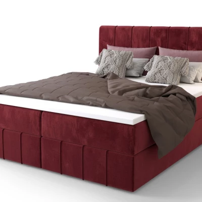 Boxspringová posteľ s úložným priestorom MADLEN COMFORT - 180x200, červená