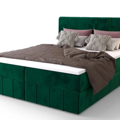 Boxspringová posteľ s úložným priestorom MADLEN COMFORT - 200x200, zelená