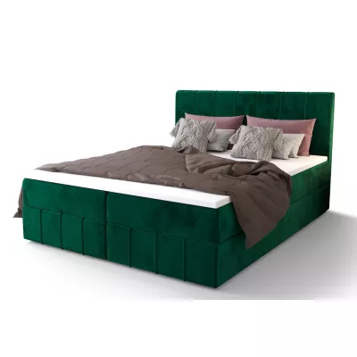 Boxspringová posteľ s úložným priestorom MADLEN COMFORT - 200x200, zelená