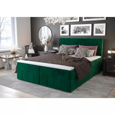 Boxspringová posteľ s úložným priestorom MADLEN COMFORT - 180x200, zelená