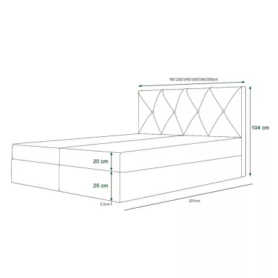 Hotelová posteľ s úložným priestorom LILIEN COMFORT - 140x200, mliečna čokoláda