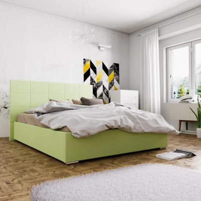 Manželská posteľ s úložným priestorom FLEK 4 - 180x200, žlto zelená