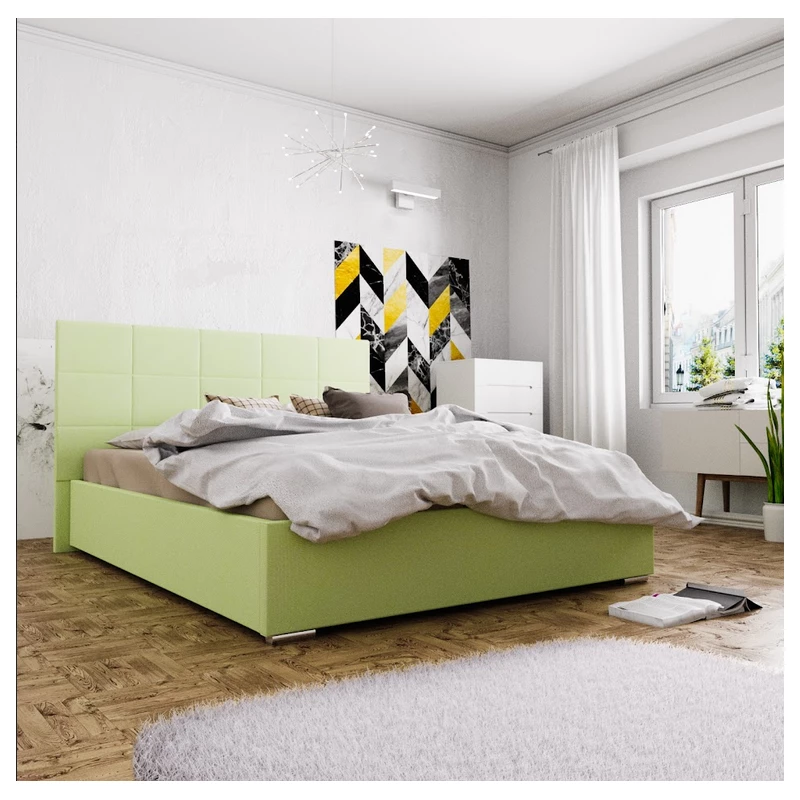 Manželská posteľ s úložným priestorom FLEK 4 - 180x200, žlto zelená