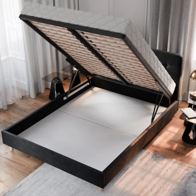 Manželská posteľ s úložným priestorom FLEK 1 - 160x200, béžová