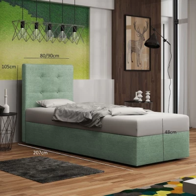 Čalúnená posteľ s úložným priestorom DELILAH 1 COMFORT - 80x200, ľavá, šedá