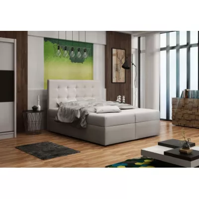 Čalúnená posteľ s úložným priestorom DELILAH 1 COMFORT - 160x200, béžová