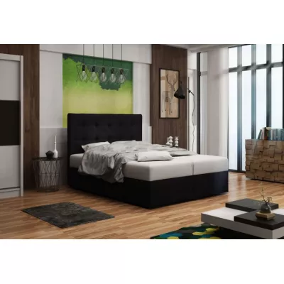 Čalúnená posteľ s úložným priestorom DELILAH 1 COMFORT - 160x200, čierna