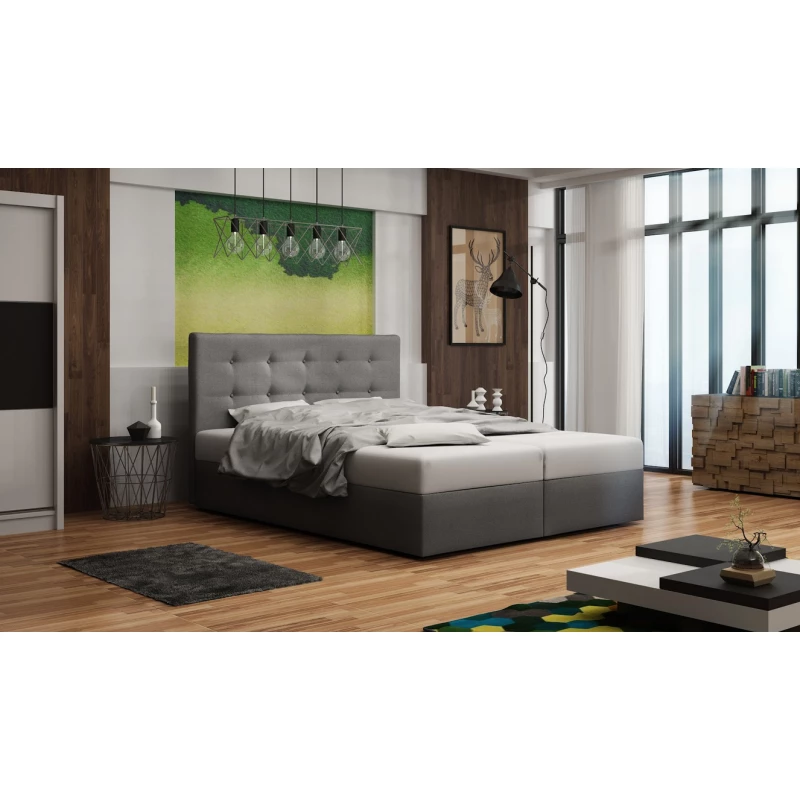 Čalúnená posteľ s úložným priestorom DELILAH 1 COMFORT - 160x200, svetlo šedá