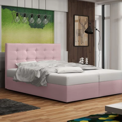 Čalúnená posteľ s úložným priestorom DELILAH 1 COMFORT - 160x200, ružová