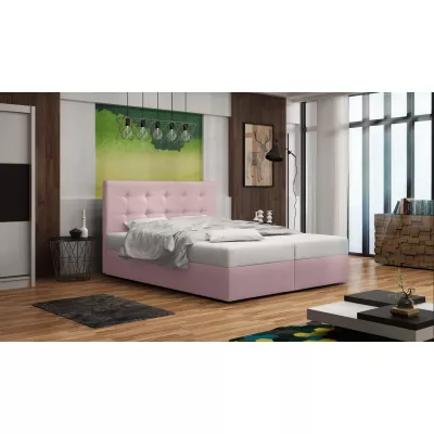 Čalúnená posteľ s úložným priestorom DELILAH 1 COMFORT - 160x200, ružová