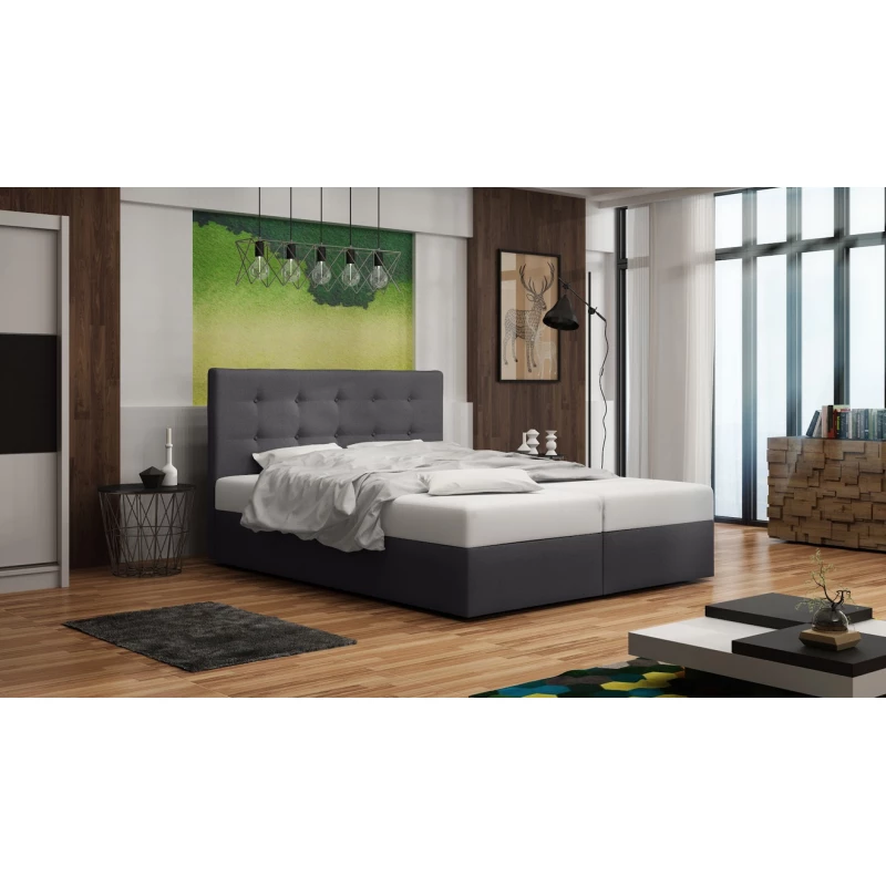 Čalúnená posteľ s úložným priestorom DELILAH 1 COMFORT - 160x200, šedá