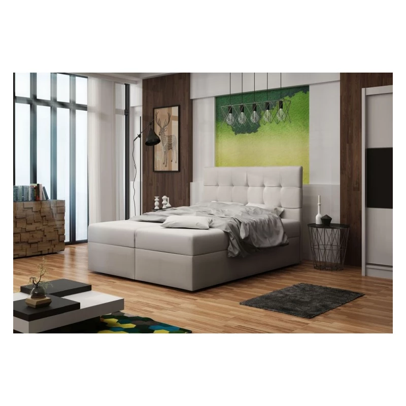 Čalúnená posteľ s úložným priestorom DELILAH 2 COMFORT - 160x200, béžová