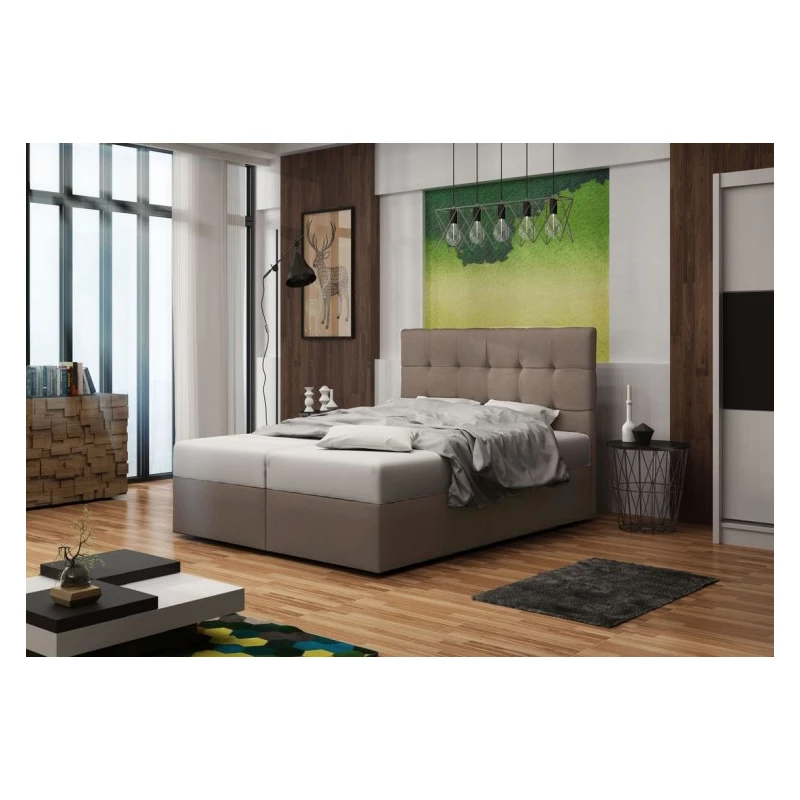 Čalúnená posteľ s úložným priestorom DELILAH 2 COMFORT - 160x200, svetlo hnedá