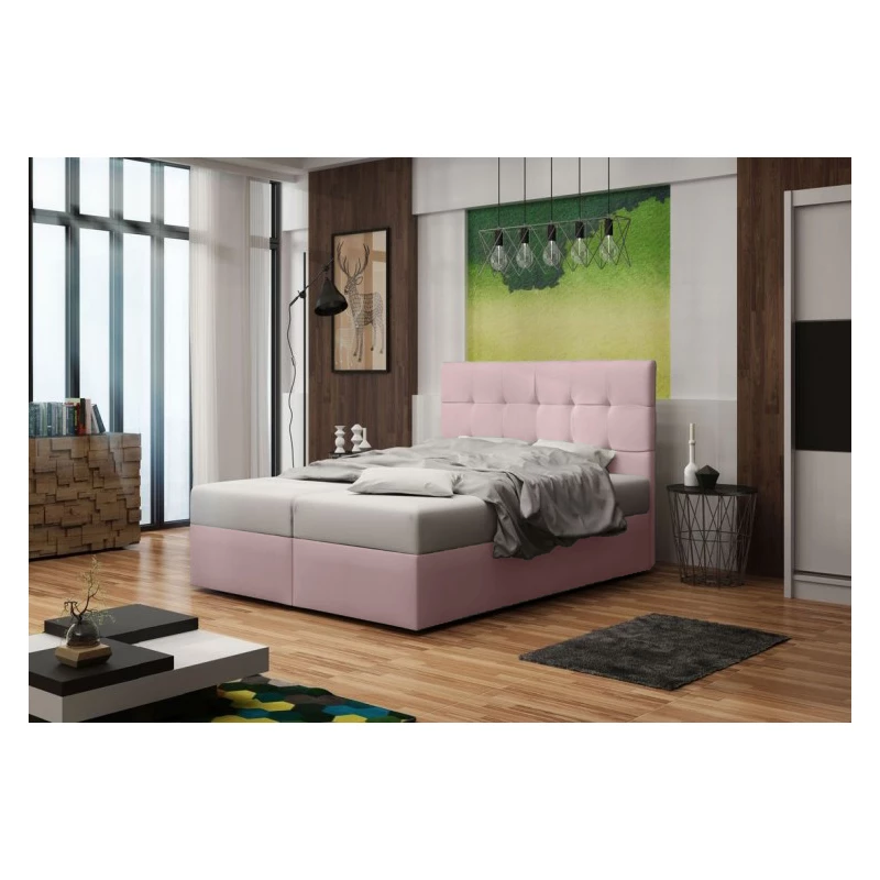 Čalúnená posteľ s úložným priestorom DELILAH 2 COMFORT - 180x200, ružová