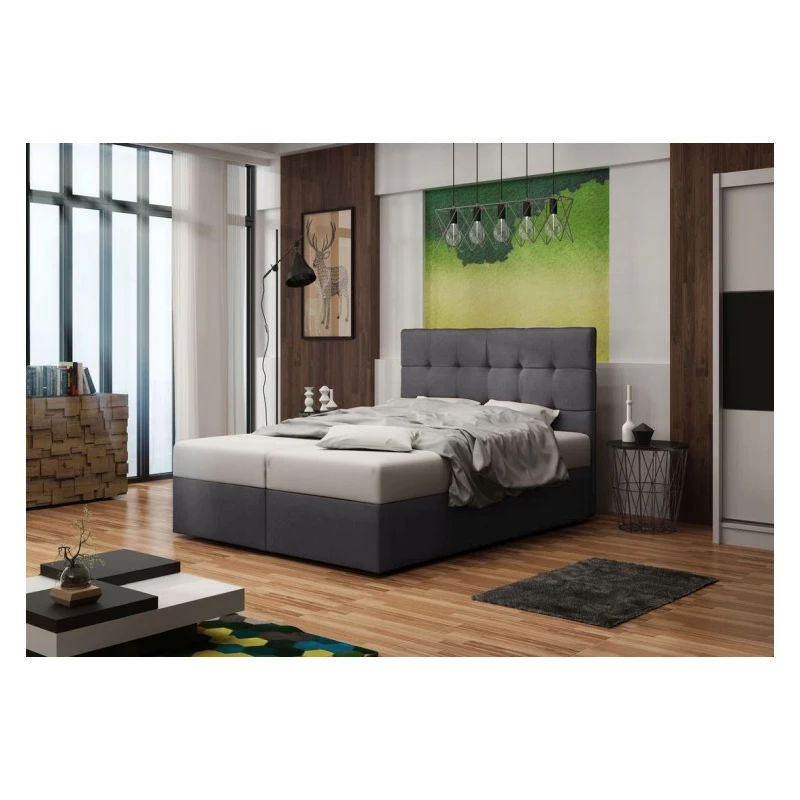 Čalúnená posteľ s úložným priestorom DELILAH 2 COMFORT - 180x200, šedá