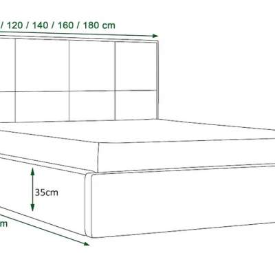 Manželská posteľ s úložným priestorom NARINE - 160x200, čierna