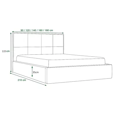 Manželská posteľ s úložným priestorom NARINE - 180x200, čierna