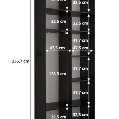 Šatníková skriňa MARIYA 1 - 100 cm, biela