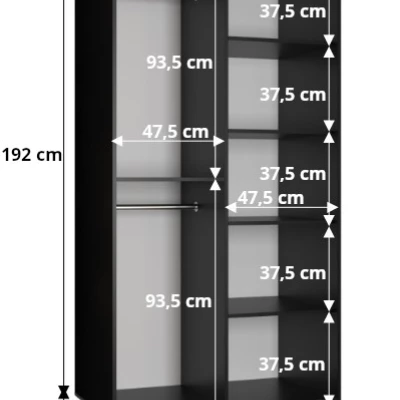 Šatníková skriňa SHAILA 2 - 100 cm, biela