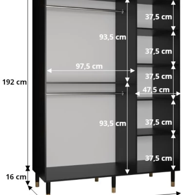 Šatníková skriňa SHAILA 10 - 150 cm, biela