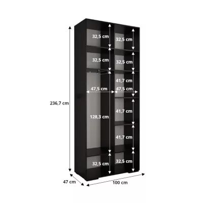 Šatníková skriňa SAVELA 4 - 100 cm, biela